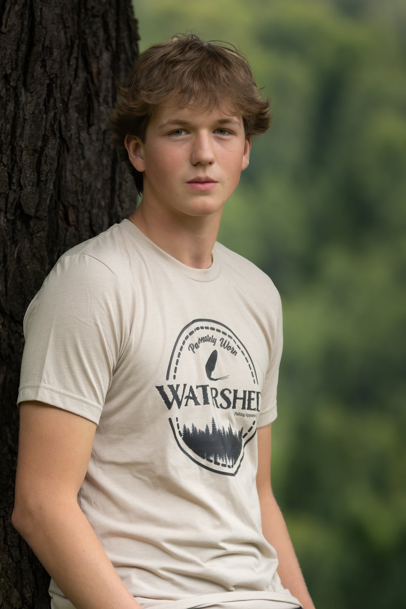 Watershed Fishing Apparel & Co. Classic Logo (White) Unisex Triblend T-Shirt