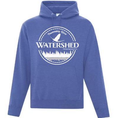 Watershed Fishing Apparel & Co. Classic Logo (White) Unisex Fleece Pullover Hoodie