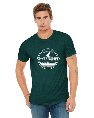 Watershed Fishing Apparel & Co. Classic Logo (White) Unisex Triblend T-Shirt