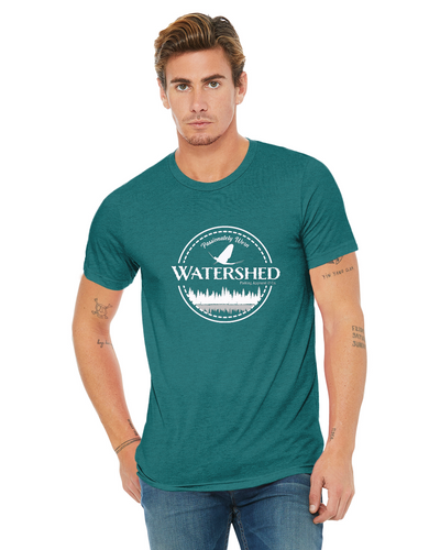 Watershed Fishing Apparel & Co. Classic Logo (White) Unisex Triblend T-Shirt