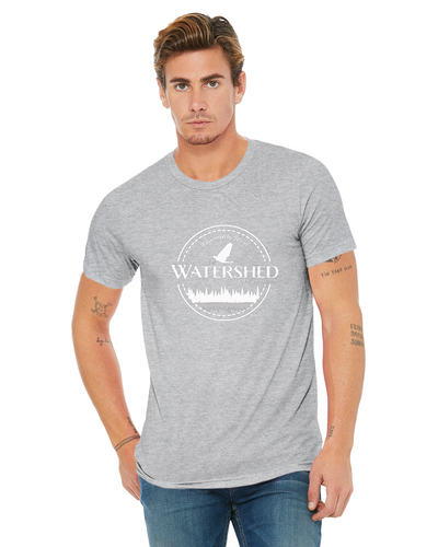 Watershed Fishing Apparel & Co. Classic Logo (White) Unisex Triblend T-Shirt