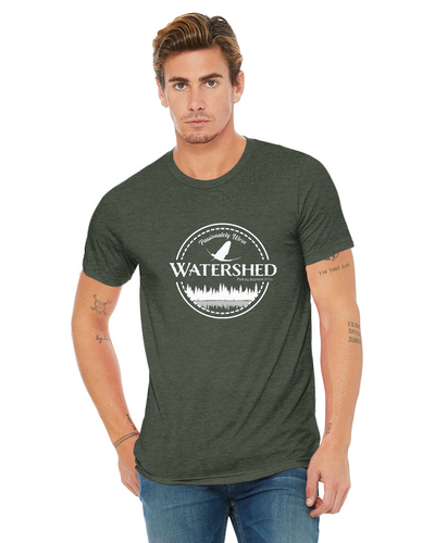 Watershed Fishing Apparel & Co. Classic Logo (White) Unisex Triblend T-Shirt