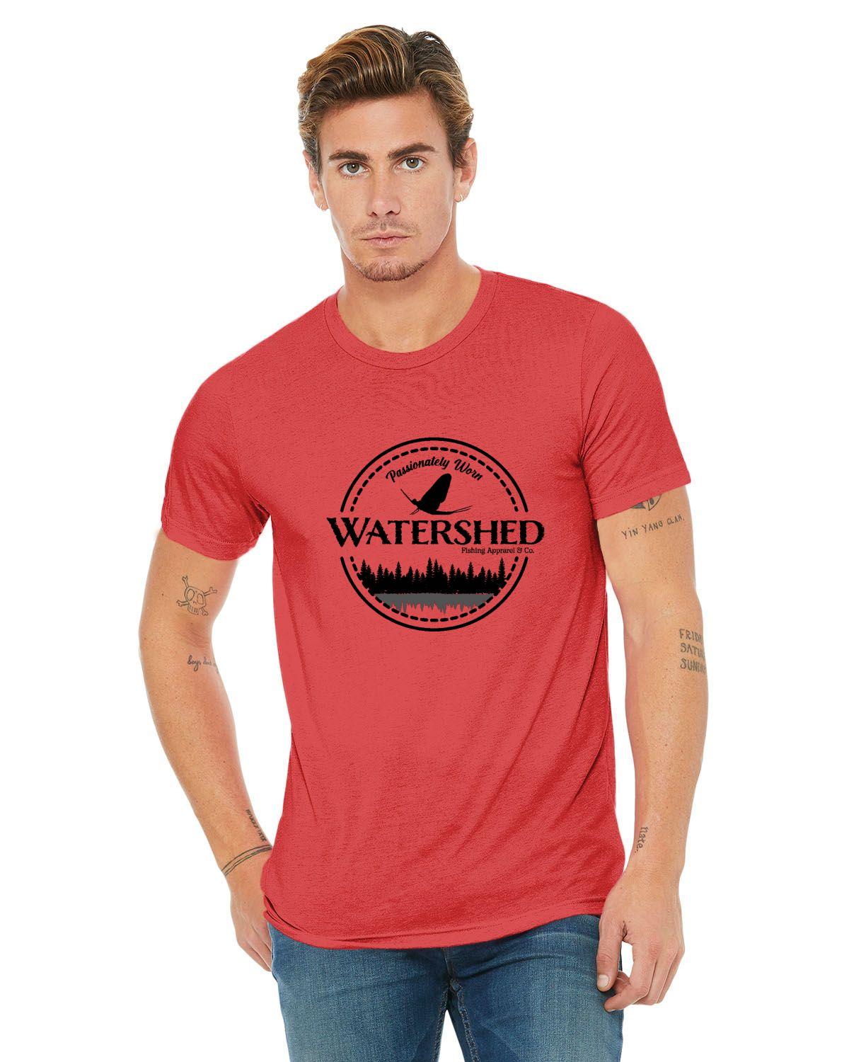 Watershed Fishing Apparel & Co. Classic Logo (Black) Unisex Triblend T-Shirt