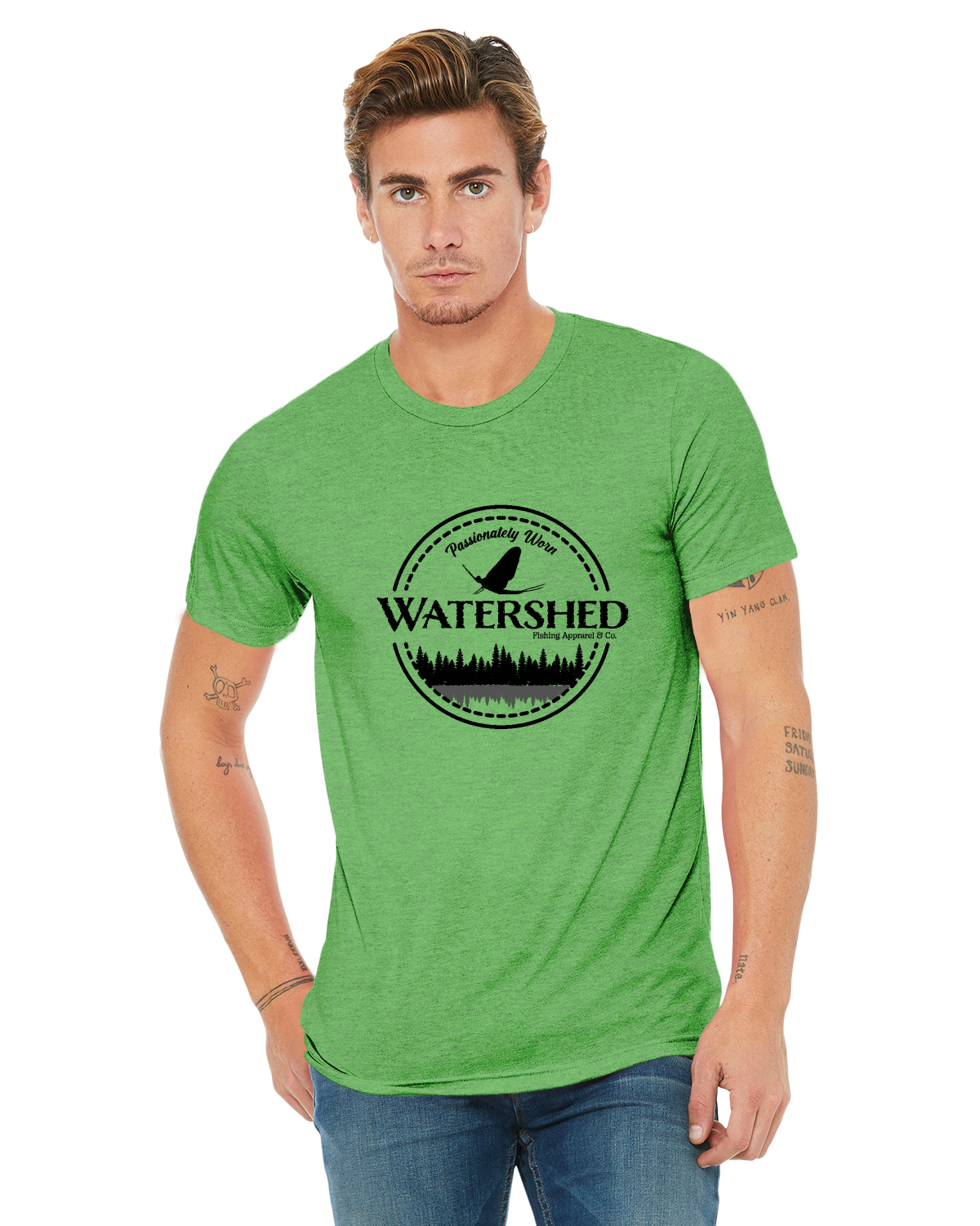Watershed Fishing Apparel & Co. Classic Logo (Black) Unisex Triblend T-Shirt