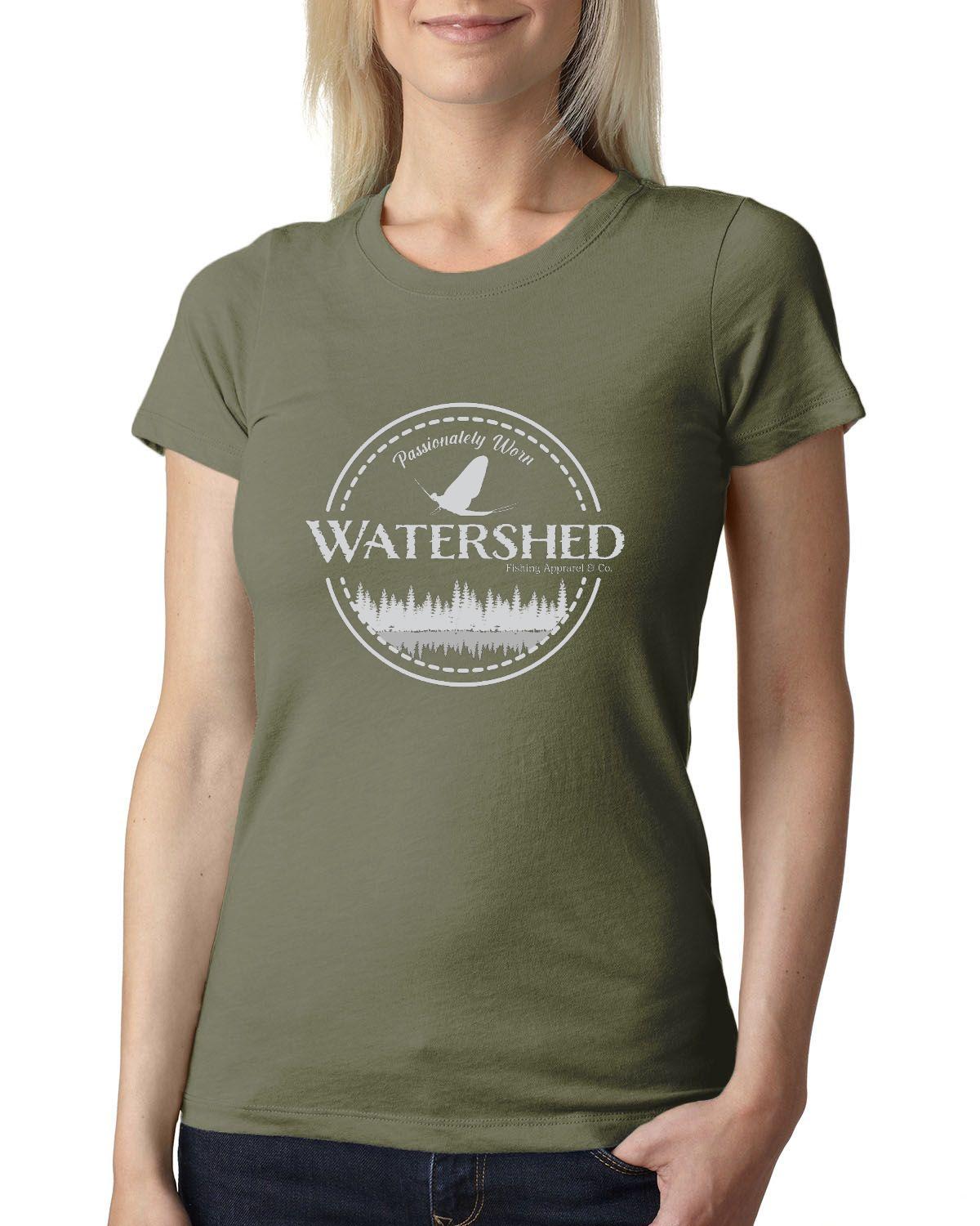 Watershed Fishing Apparel & Co. Classic Logo (Grey) Ladies' Triblend Crew