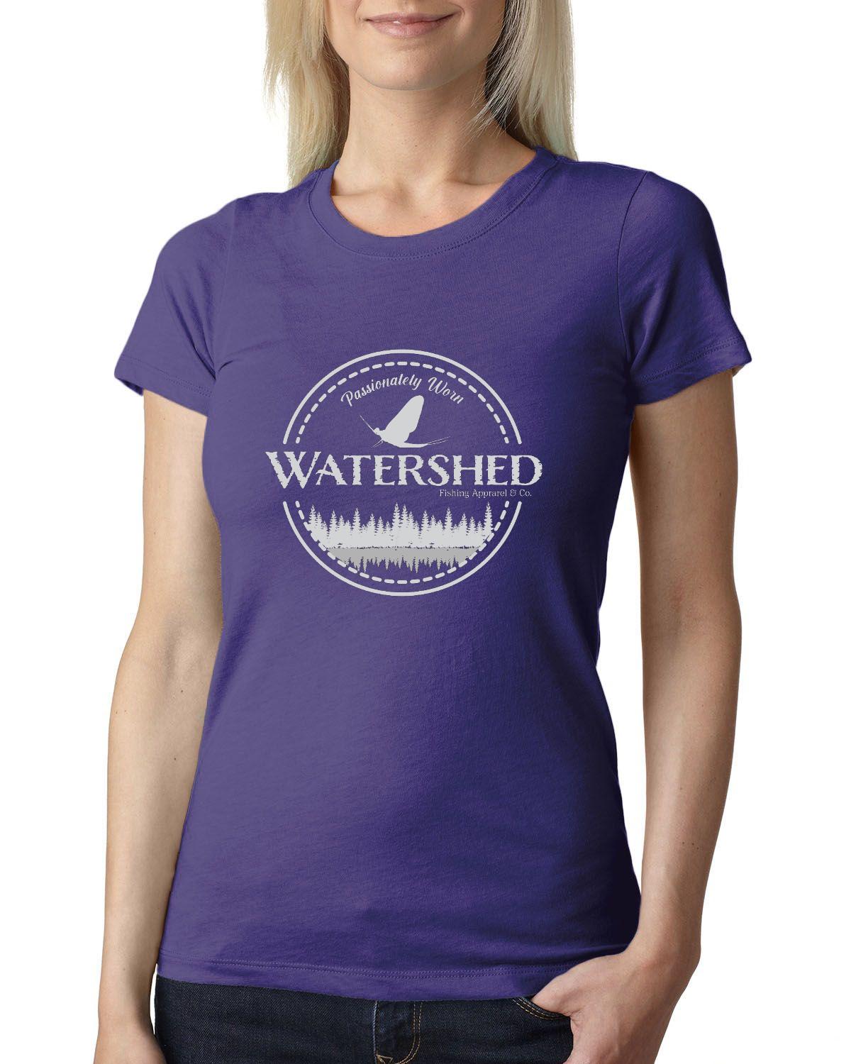 Watershed Fishing Apparel & Co. Classic Logo (Grey) Ladies' Triblend Crew
