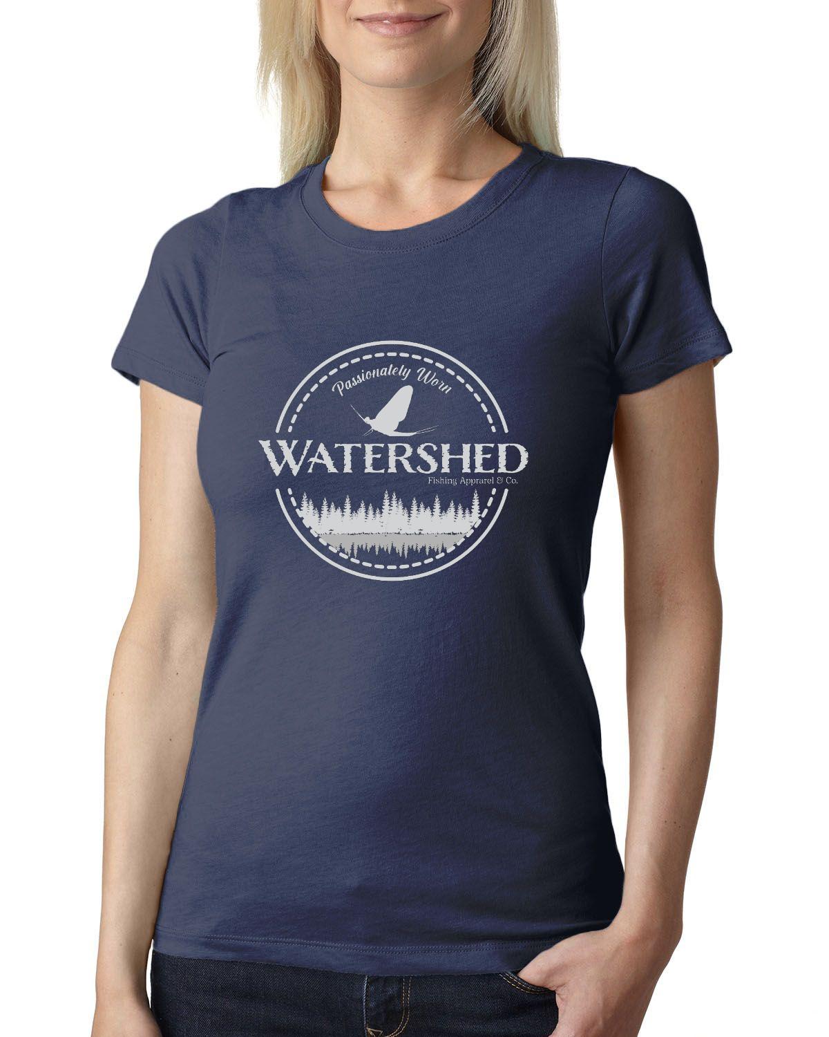 Watershed Fishing Apparel & Co. Classic Logo (Grey) Ladies' Triblend Crew