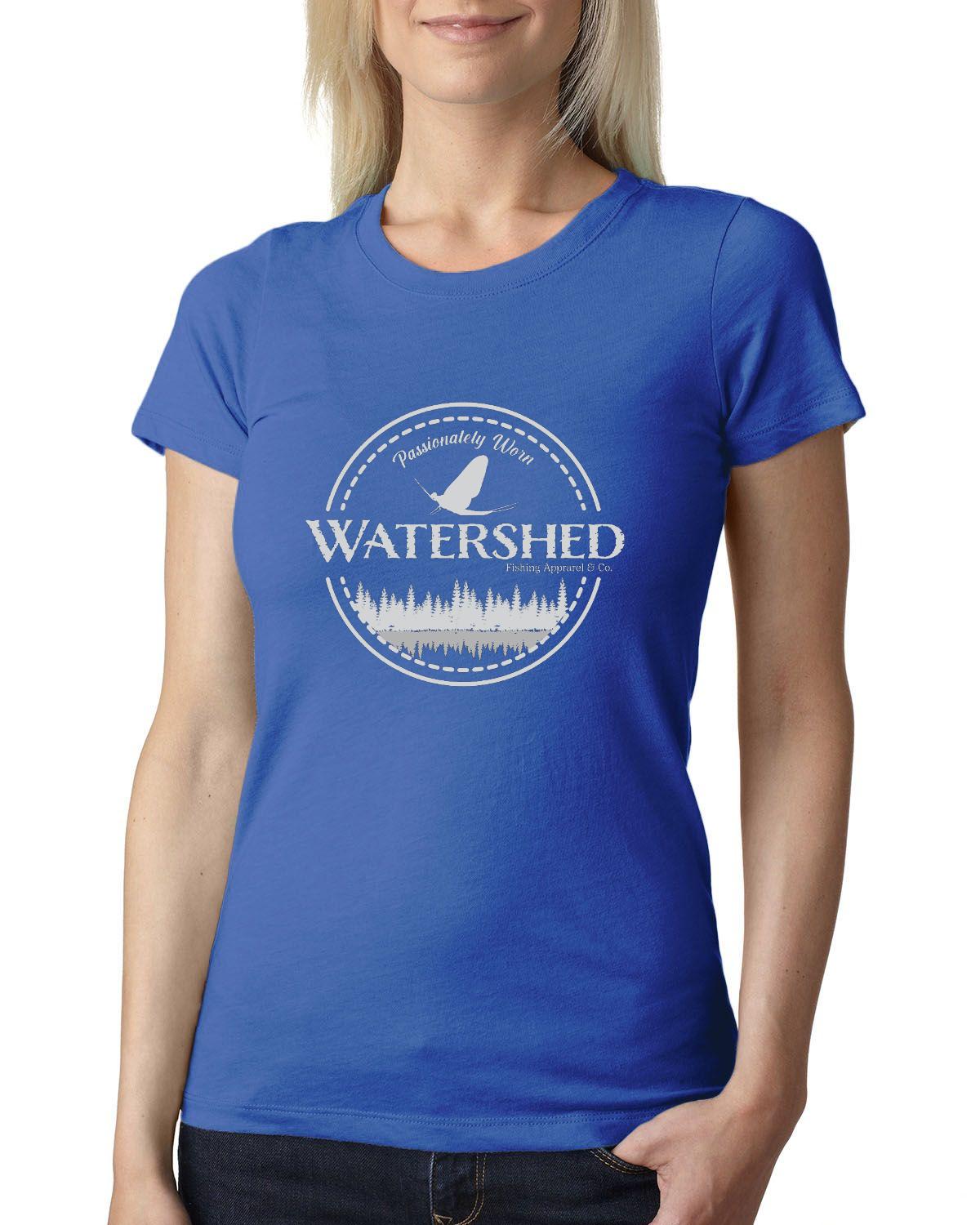 Watershed Fishing Apparel & Co. Classic Logo (Grey) Ladies' Triblend Crew