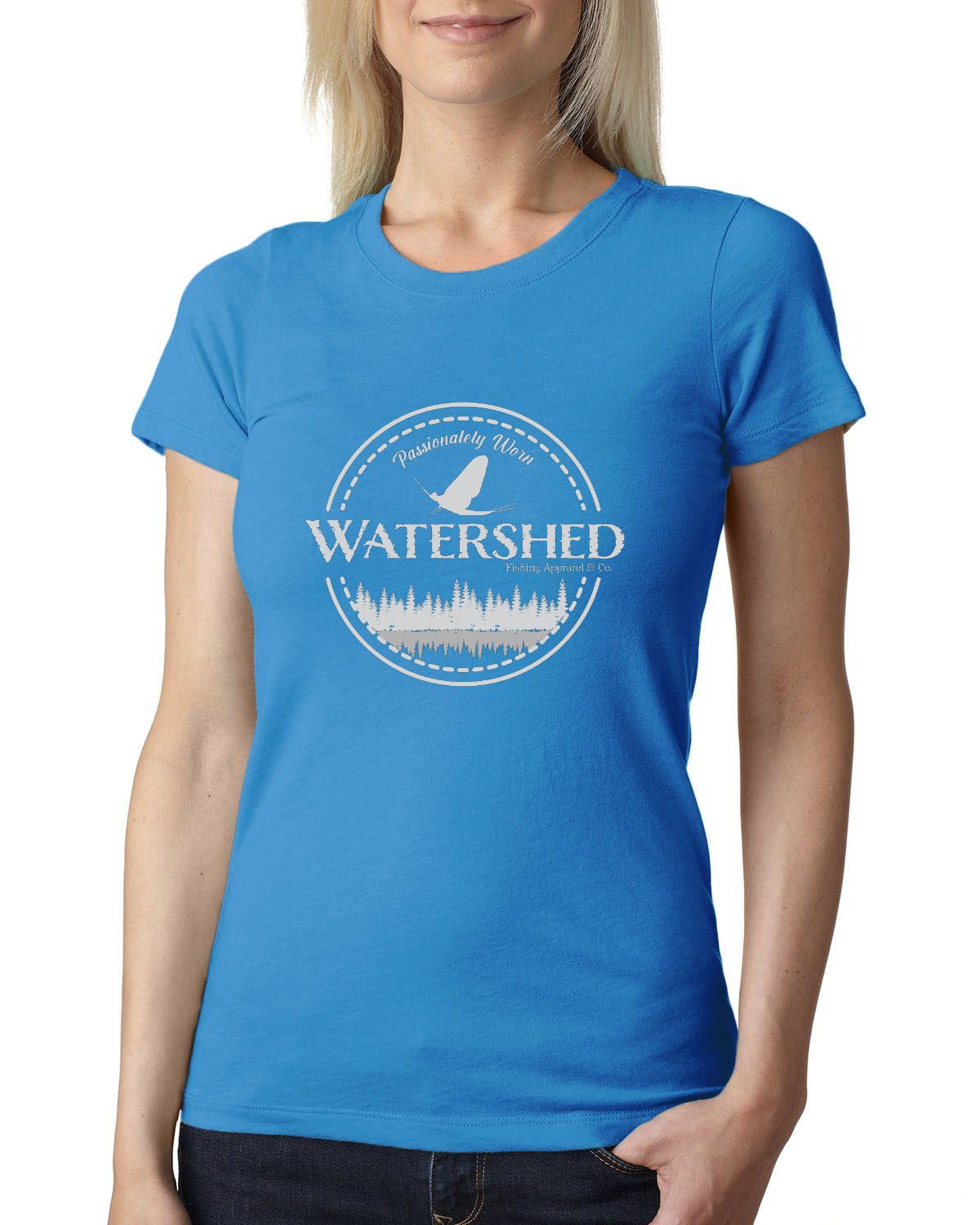 Watershed Fishing Apparel & Co. Classic Logo (Grey) Ladies' Triblend Crew