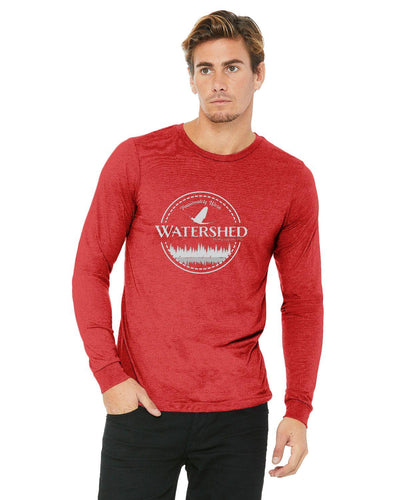 Watershed Fishing Apparel & Co. Classic Logo (Light Grey) Unisex Jersey Long-Sleeve T-Shirt