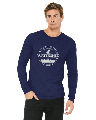 Watershed Fishing Apparel & Co. Classic Logo (Light Grey) Unisex Jersey Long-Sleeve T-Shirt
