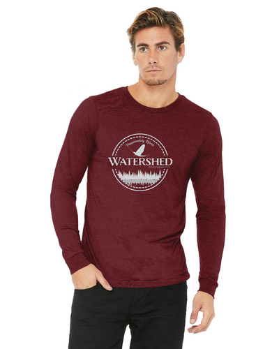 Watershed Fishing Apparel & Co. Classic Logo (Light Grey) Unisex Jersey Long-Sleeve T-Shirt