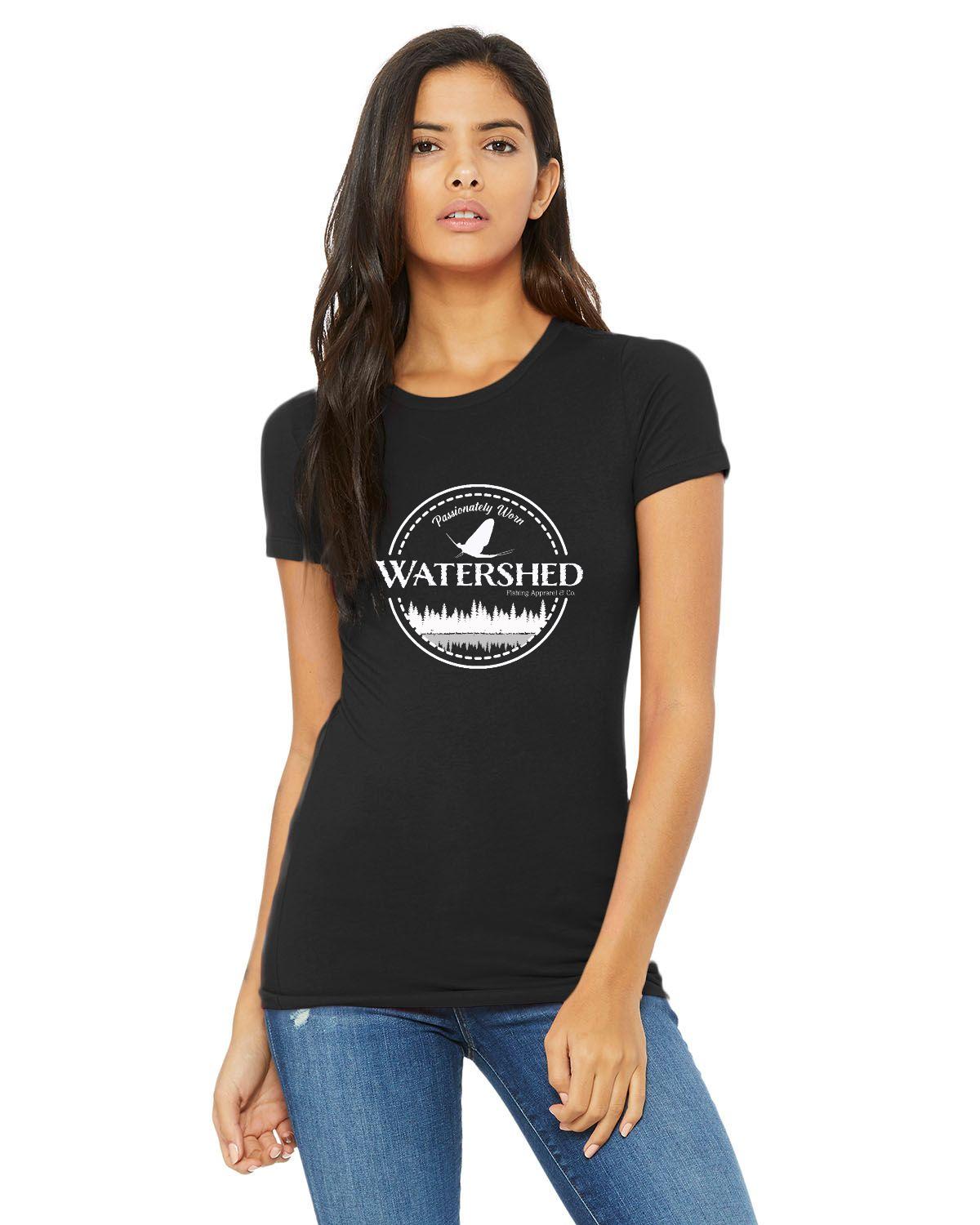 Watershed Fishing Apparel & Co. Classic Logo (White) Ladies' 'The Favorite' T-Shirt