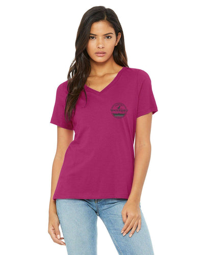 Watershed Fishing Apparel & Co. Classic Logo (Dark Grey) Ladies' Relaxed Jersey V-Neck T-Shirt
