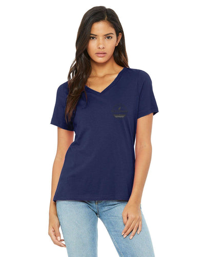 Watershed Fishing Apparel & Co. Classic Logo (Dark Grey) Ladies' Relaxed Jersey V-Neck T-Shirt