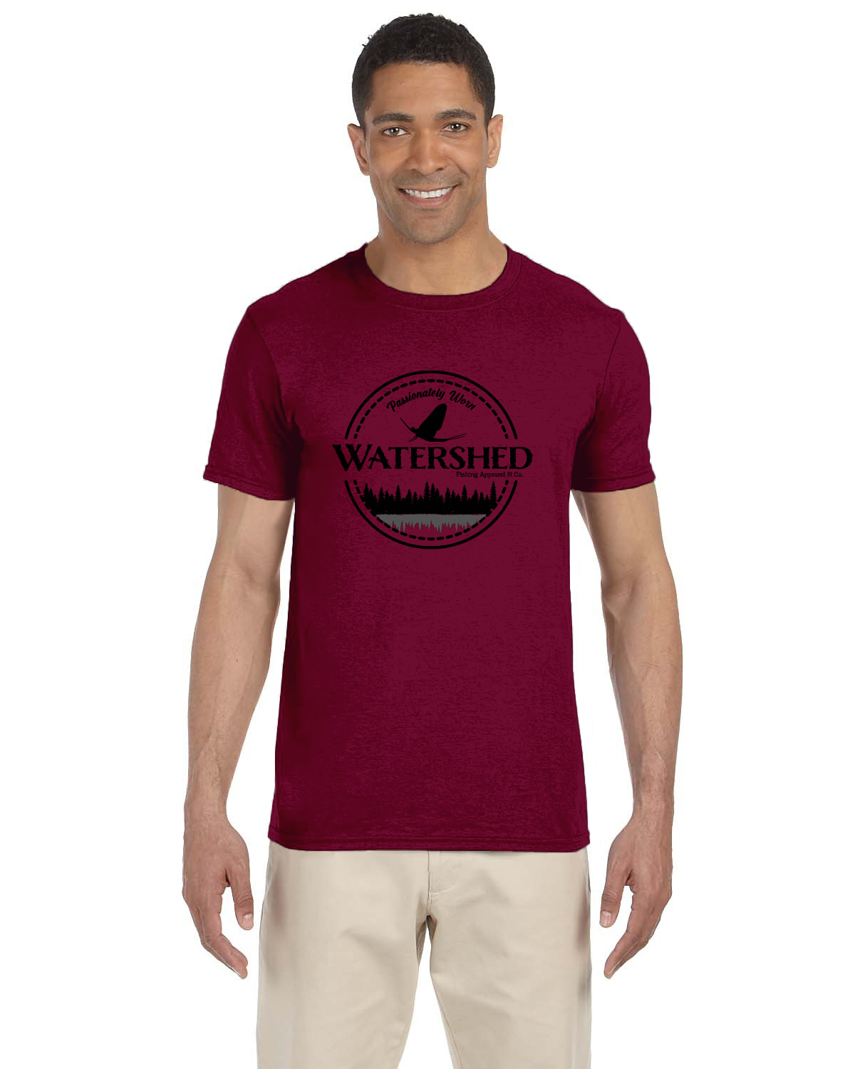 Watershed Fishing Apparel & Co. Classic Logo (Black) Soft Feel T-Shirt