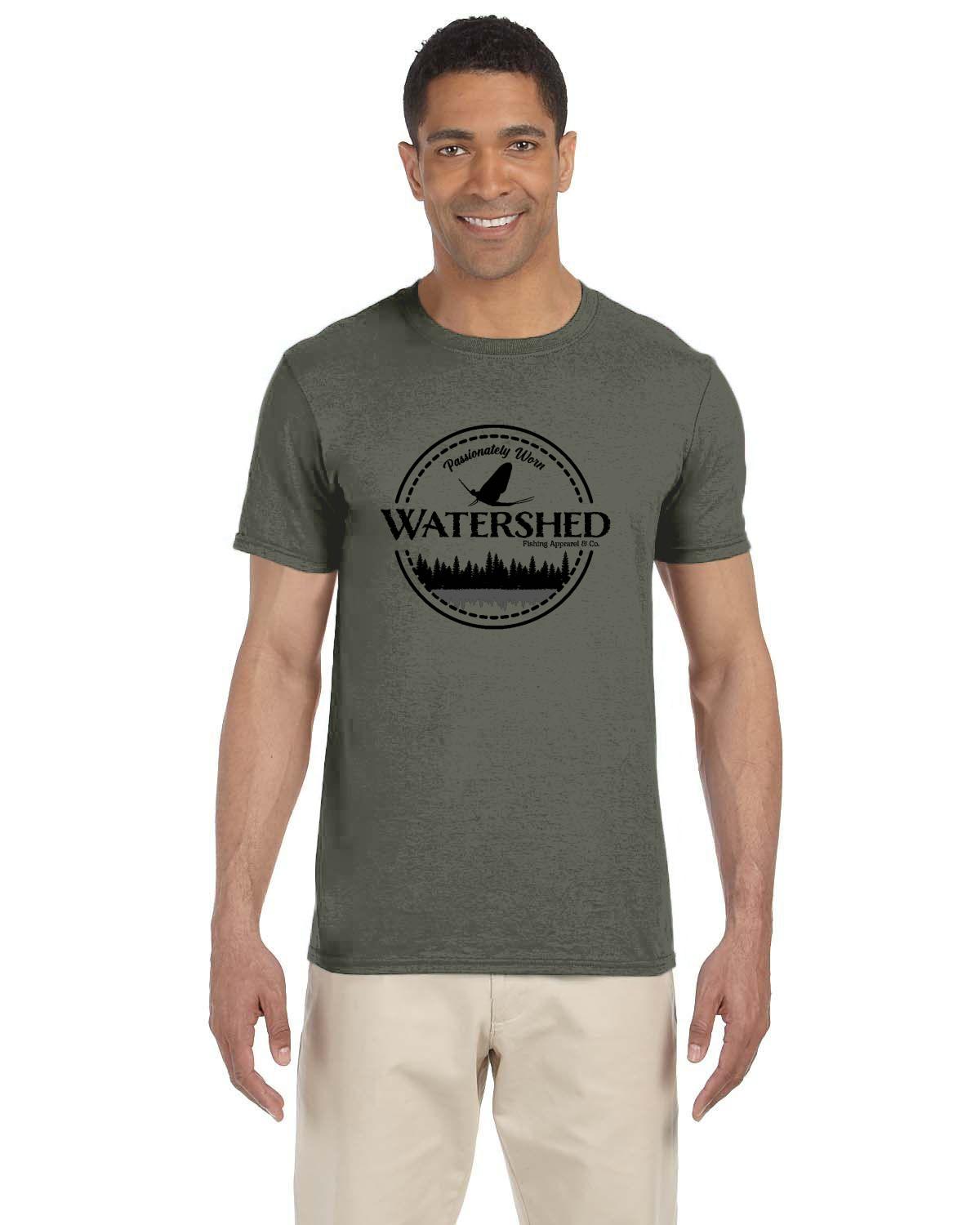 Watershed Fishing Apparel & Co. Classic Logo (Black) Soft Feel T-Shirt