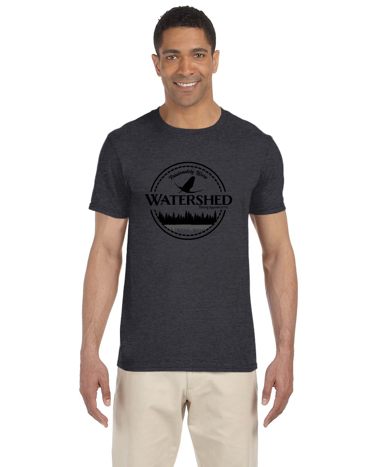 Watershed Fishing Apparel & Co. Classic Logo (Black) Soft Feel T-Shirt