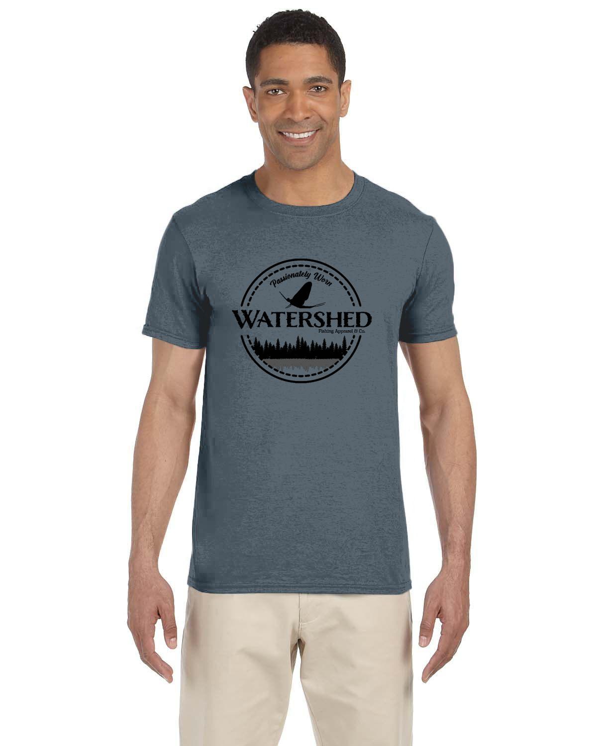 Watershed Fishing Apparel & Co. Classic Logo (Black) Soft Feel T-Shirt