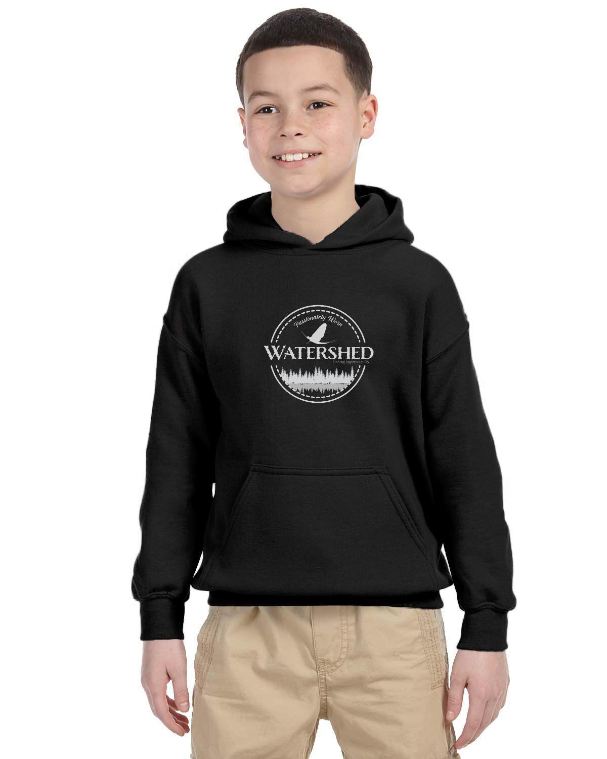 Watershed Fishing Apparel & Co. Classic Logo (Light Grey) Youth Hoodie