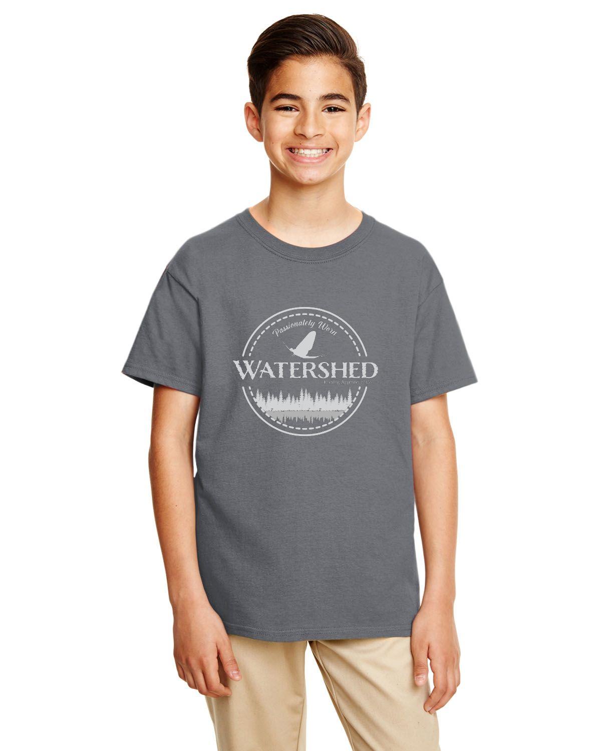 Watershed Fishing Apparel & Co. Classic Logo (Light Grey) Youth T-Shirt
