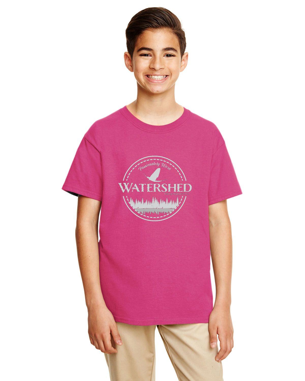 Watershed Fishing Apparel & Co. Classic Logo (Light Grey) Youth T-Shirt