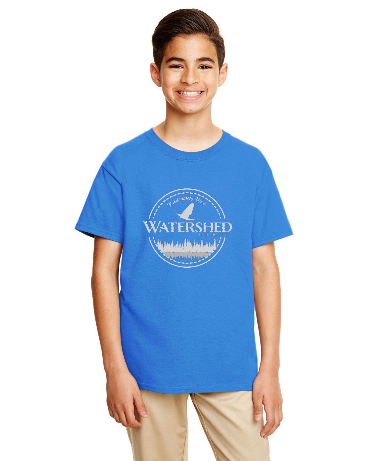 Watershed Fishing Apparel & Co. Classic Logo (Light Grey) Youth T-Shirt