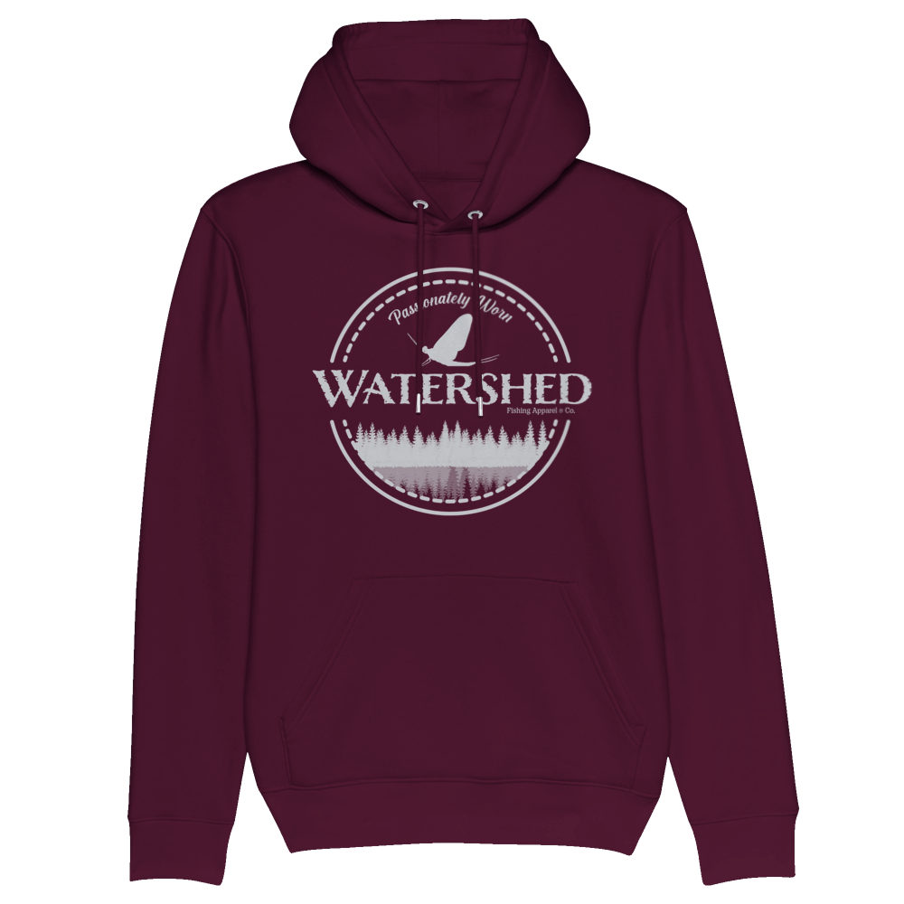 Watershed Fishing Apparel & Co. Classic Logo (Light Grey) Organic Unisex Pullover Hoodie