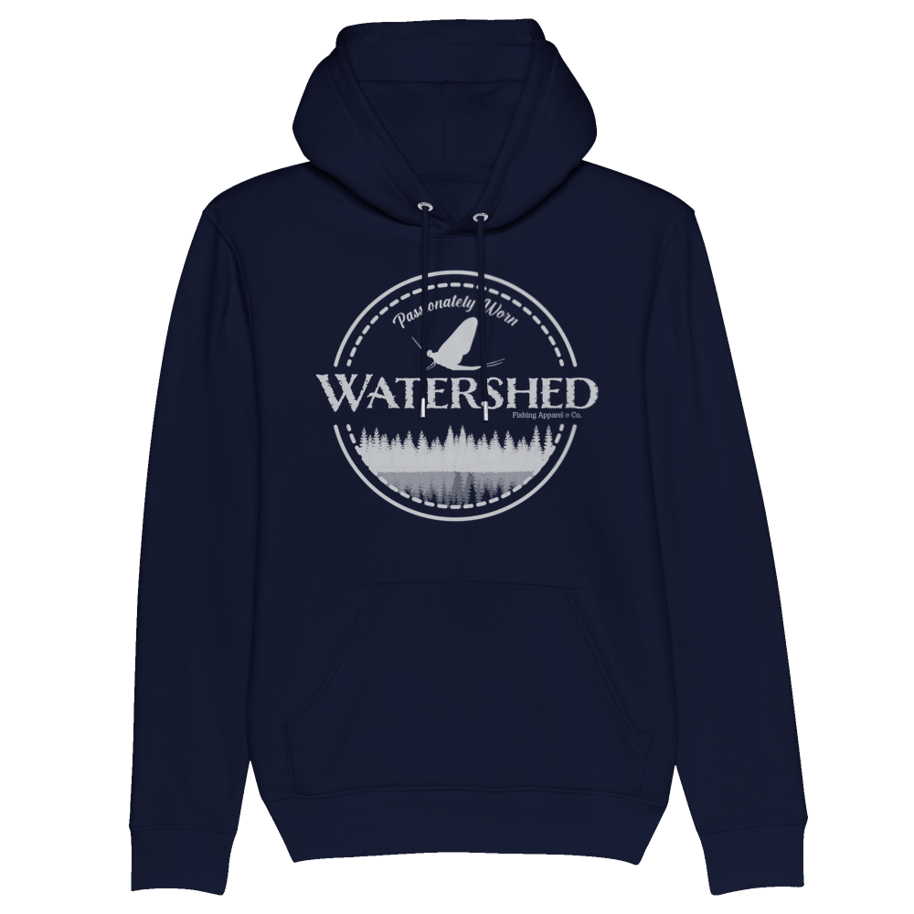 Watershed Fishing Apparel & Co. Classic Logo (Light Grey) Organic Unisex Pullover Hoodie