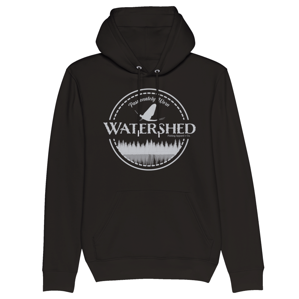 Watershed Fishing Apparel & Co. Classic Logo (Light Grey) Organic Unisex Pullover Hoodie