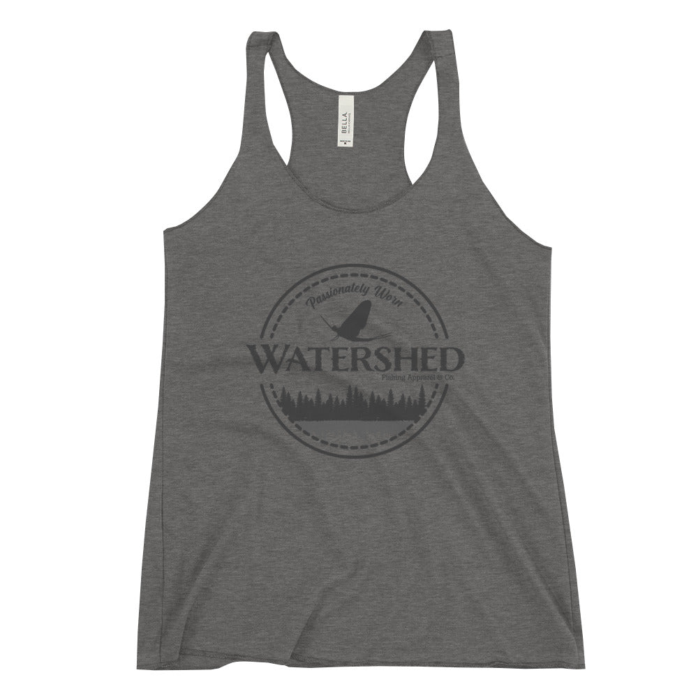 Watershed Fishing Apparel Classic Logo (Light Grey) Women's Racerback Tank